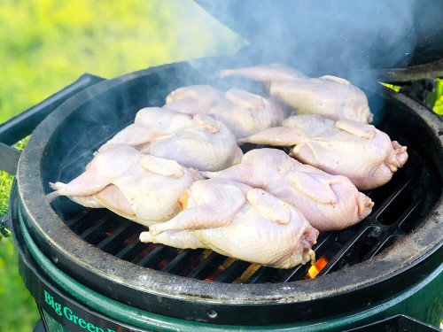 Перепелиці з портвейном, фаршировані грушею