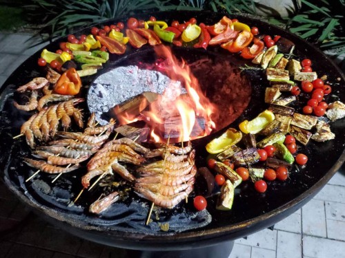 Креветки на мангалі