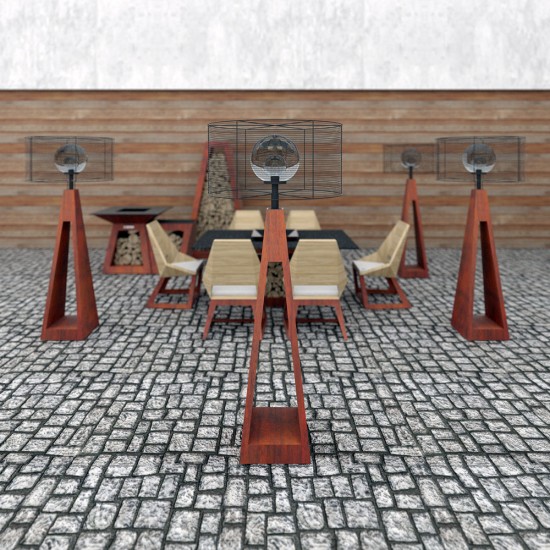 фото 5 Вуличний торшер Quan, коричневий