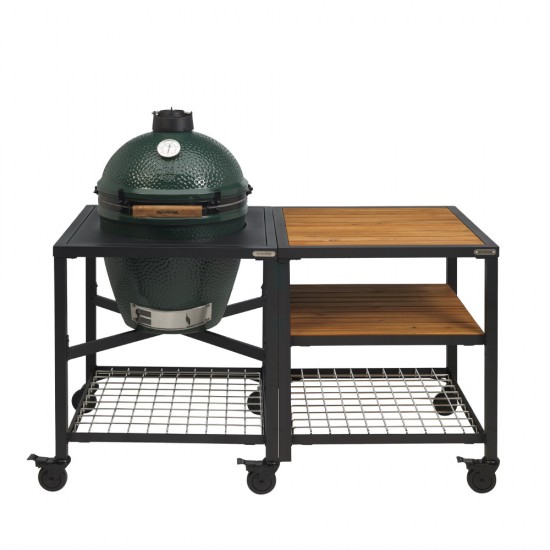 фото 1 Гриль BIG GREEN EGG LARGE + модульна система з полицями з акації на колесах