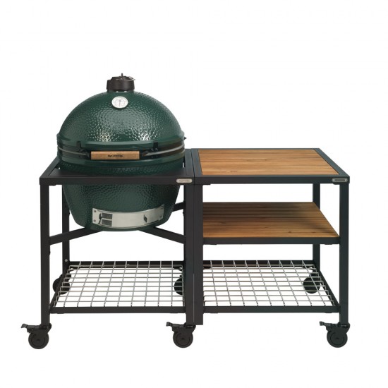 фото 1 Гриль BIG GREEN EGG XLARGE + Модульная система с полками из акации на колесах
