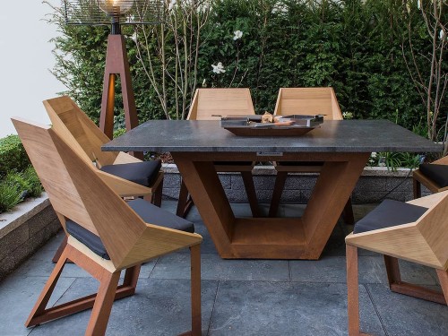 фото 4 Комплект мебели с грилем-очагом Quan, на 6 персон, коричневый