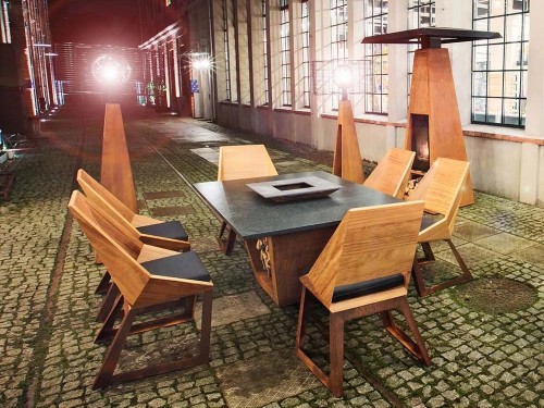 фото 3 Комплект мебели с грилем-очагом Quan, на 6 персон, коричневый