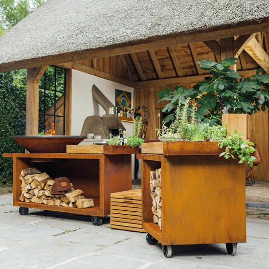 фото 2 Дров'яний гриль-вогнище OFYR ISLAND CORTEN 100 PRO TEAK WOOD