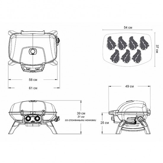 фото 10 Портативний газовий гриль NAPOLEON TRAVELQ 285