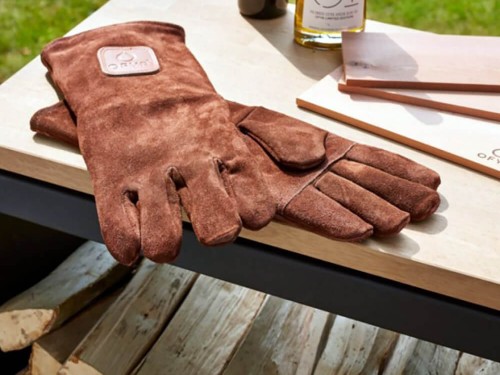 фото 2 Кожаные перчатки для гриля OFYR, коричневые