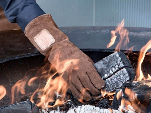 фото 4 Кожаные перчатки для гриля OFYR, коричневые