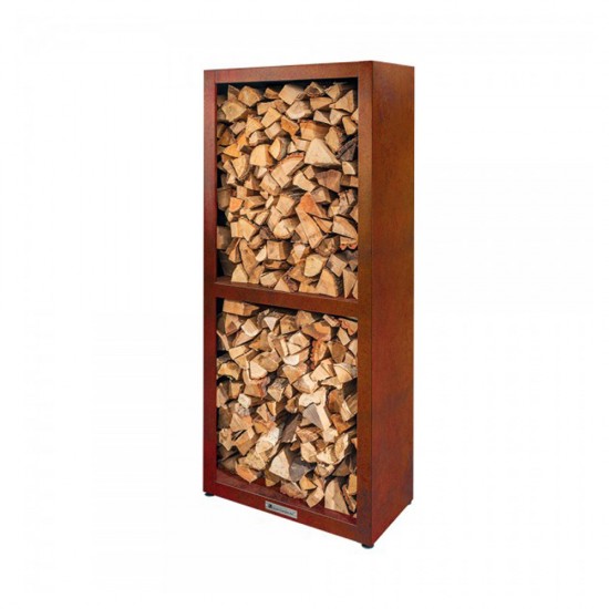 фото 1 Стелаж для зберігання дров Quan на 2 секції, коричневий фото 1 Стелаж для зберігання дров Quan на 2 секції, коричневий