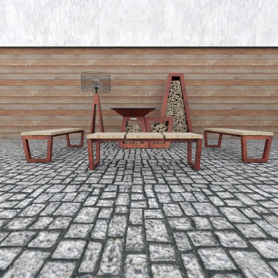 фото 3 Стелаж для зберігання дров Quan Premium, коричневий