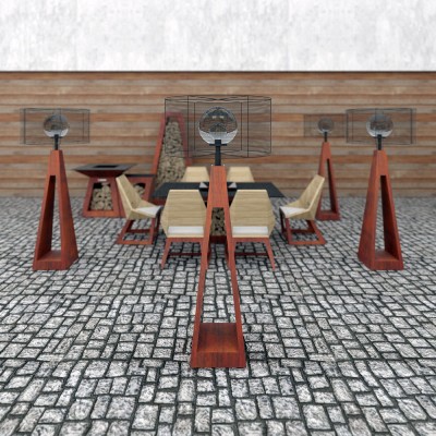 Вуличний торшер Quan, коричневий