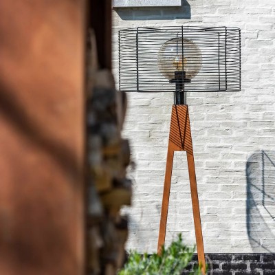 Вуличний торшер Quan, коричневий