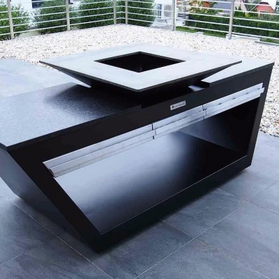 Гриль-вогнище Quan Premium Rolling Kitchen, чорний Гриль-вогнище Quan Premium Rolling Kitchen, чорний