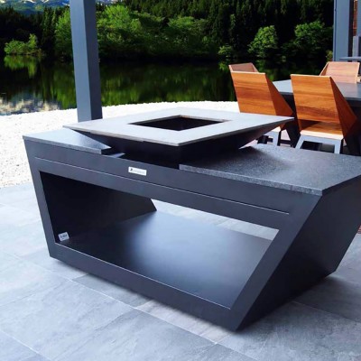 Гриль-вогнище Quan Premium Rolling Kitchen, чорний Гриль-вогнище Quan Premium Rolling Kitchen, чорний