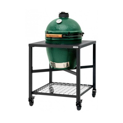 Гриль BIG GREEN EGG LARGE в каркасному столі на колесах Гриль BIG GREEN EGG LARGE в каркасному столі на колесах