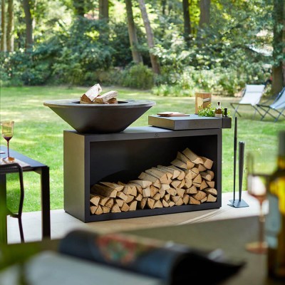 Дров'яний гриль-вогнище OFYR ISLAND BLACK 85 CERAMIC DARK GREY