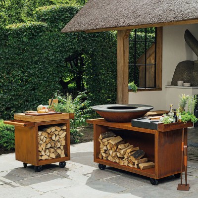 Дров'яний гриль-вогнище OFYR ISLAND CORTEN 100 PRO CERAMIC DARK GREY