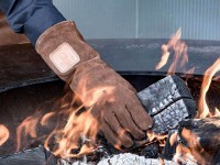 Кожаные перчатки для гриля OFYR, коричневые