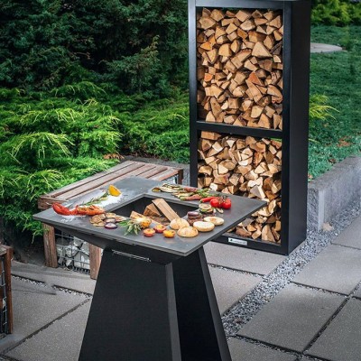 Стеллаж для хранения дров Quan на 2 секции, черный