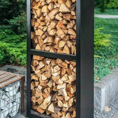 Стеллаж для хранения дров Quan на 2 секции, черный