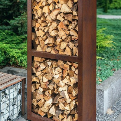 Стеллаж для хранения дров Quan на 2 секции, коричневый