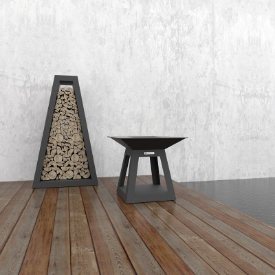 Стелаж для зберігання дров Quan Premium, чорний Стелаж для зберігання дров Quan Premium, чорний