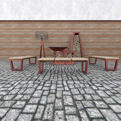 Стелаж для зберігання дров Quan Premium, коричневий Стелаж для зберігання дров Quan Premium, коричневий