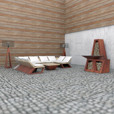 Вуличний торшер Quan, чорний