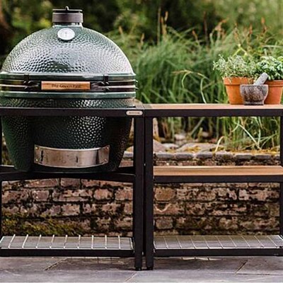 Гриль BIG GREEN EGG XLARGE + Модульна система з полицями з акації на колесах Гриль BIG GREEN EGG XLARGE + Модульна система з полицями з акації на колесах